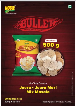 NOBLE BULLET PAPAD 500 GM(MARI JEERA)