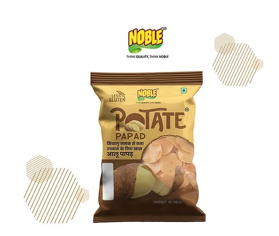 NOBLE  POTATE PAPAD 500GM  RED CHILLY(FASTING SP)
