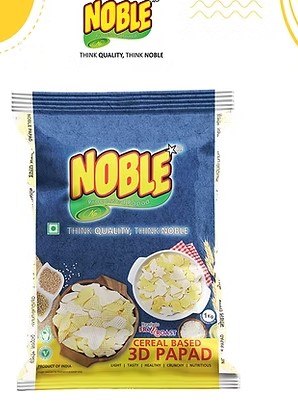 NOBLE  DUAL3D PAPAD  HEART1 KG (ORANGE WHITE & GREEN WHITE)