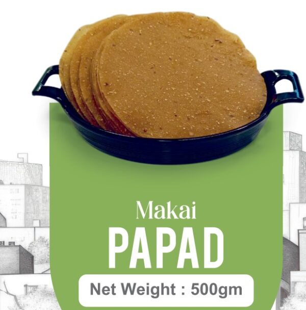 ASWAD KHICHYA MAKKAI  PAPAD LARGE 500g