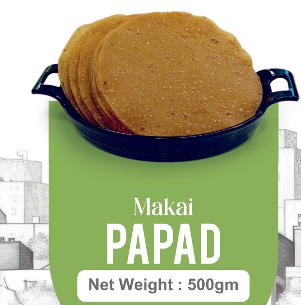 ASWAD KHICHYA MAKKAI PAPAD LARGE 500g