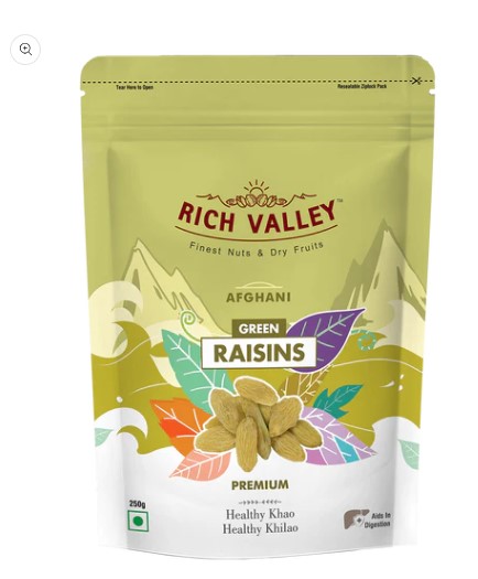RV AFGHANI GREEN RAISINS (P) - 250 GM