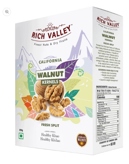 RV WALNUT FRESH SPILT 3 PCS  250 GM